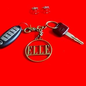 "ELLE" DesignerGold(color) key chain 1Sz$38 +  fre